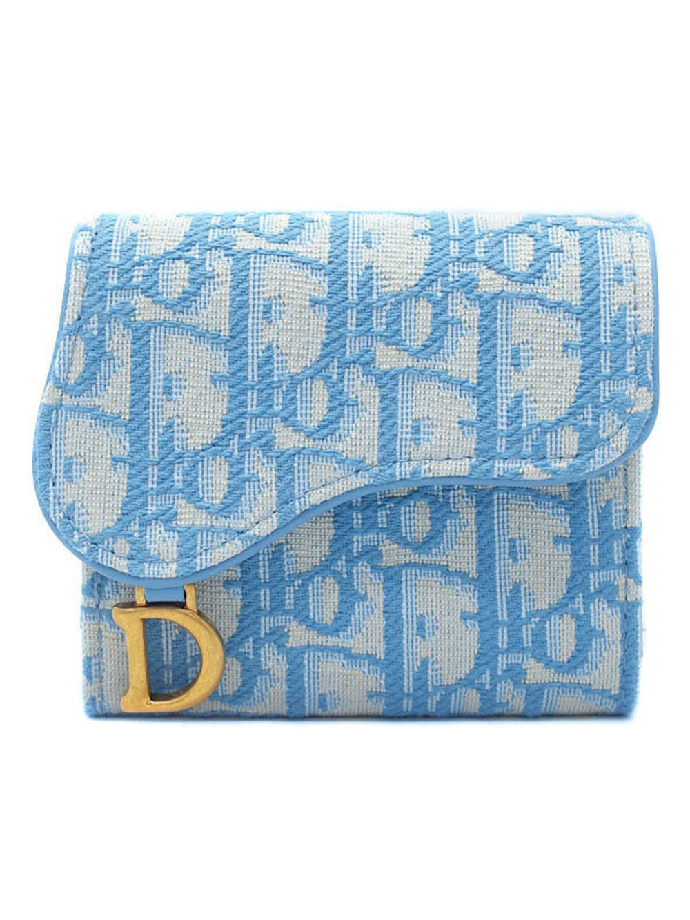 Christian Dior Oblique Saddle Lotus Wallet Tri fold Short